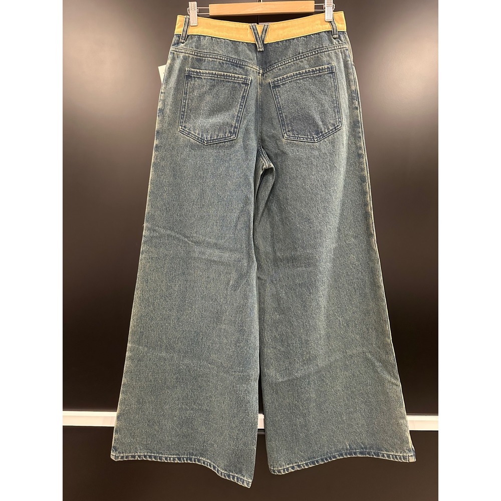 Natural Life Womens Wide Leg Jeans Contrast Corduroy Waistband Denim Sample 8 - Picture 2 of 5